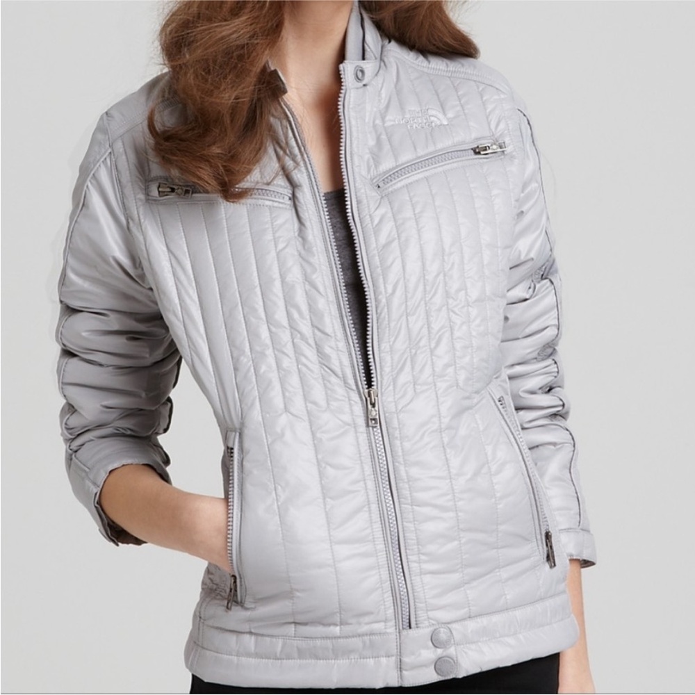 The North Face Midori Moto Jacket Size Medium Womens gray winter full zip